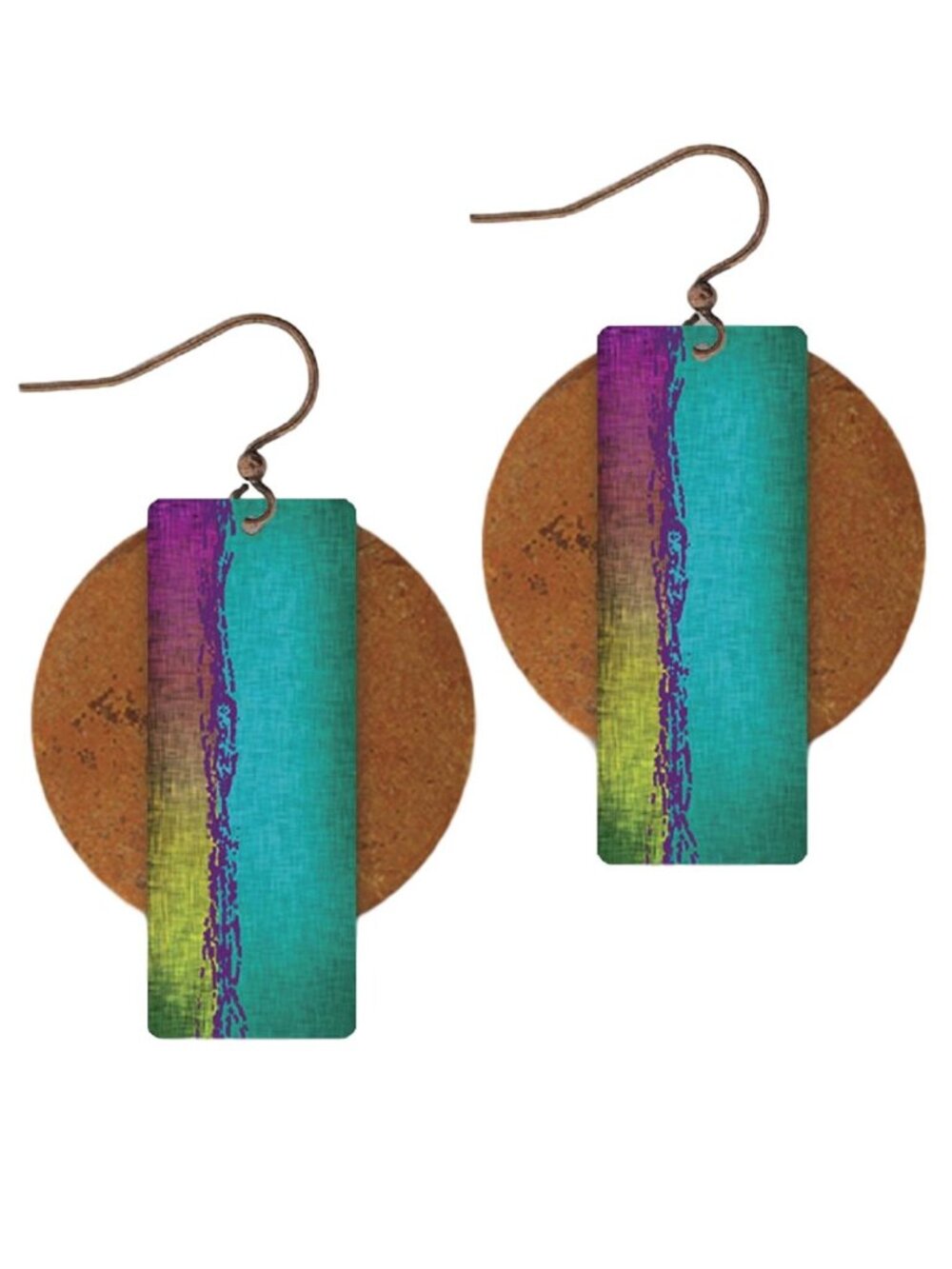 Antiqued Copper 3AE Hypo-allergenic Abstract Earrings by Illustrated Light
